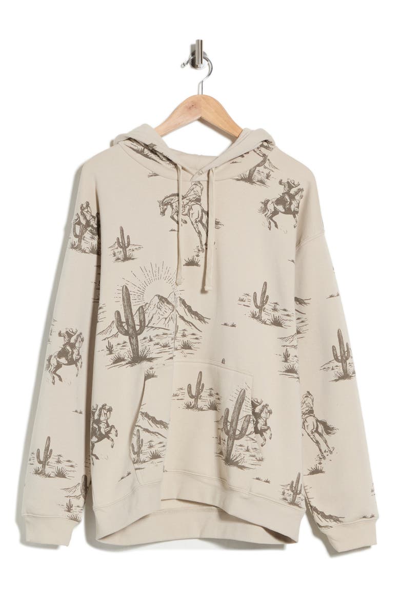 Western All Over Print Hoodie, Alternate, color, BEIGE