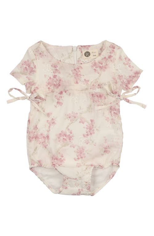 Maniere Manière Floral Tie Romper In Pink