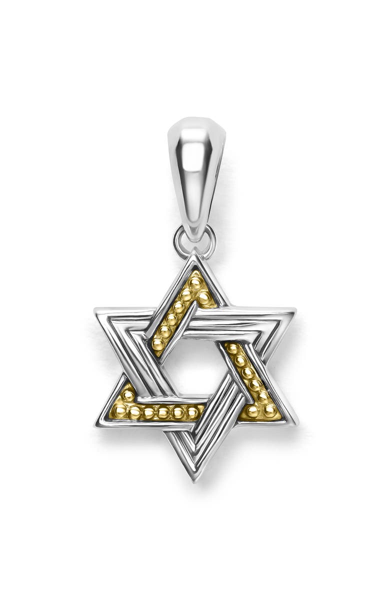 LAGOS Men's Anthem Small Two-Tone Star of David Amulet, Main, color, Two-Tone