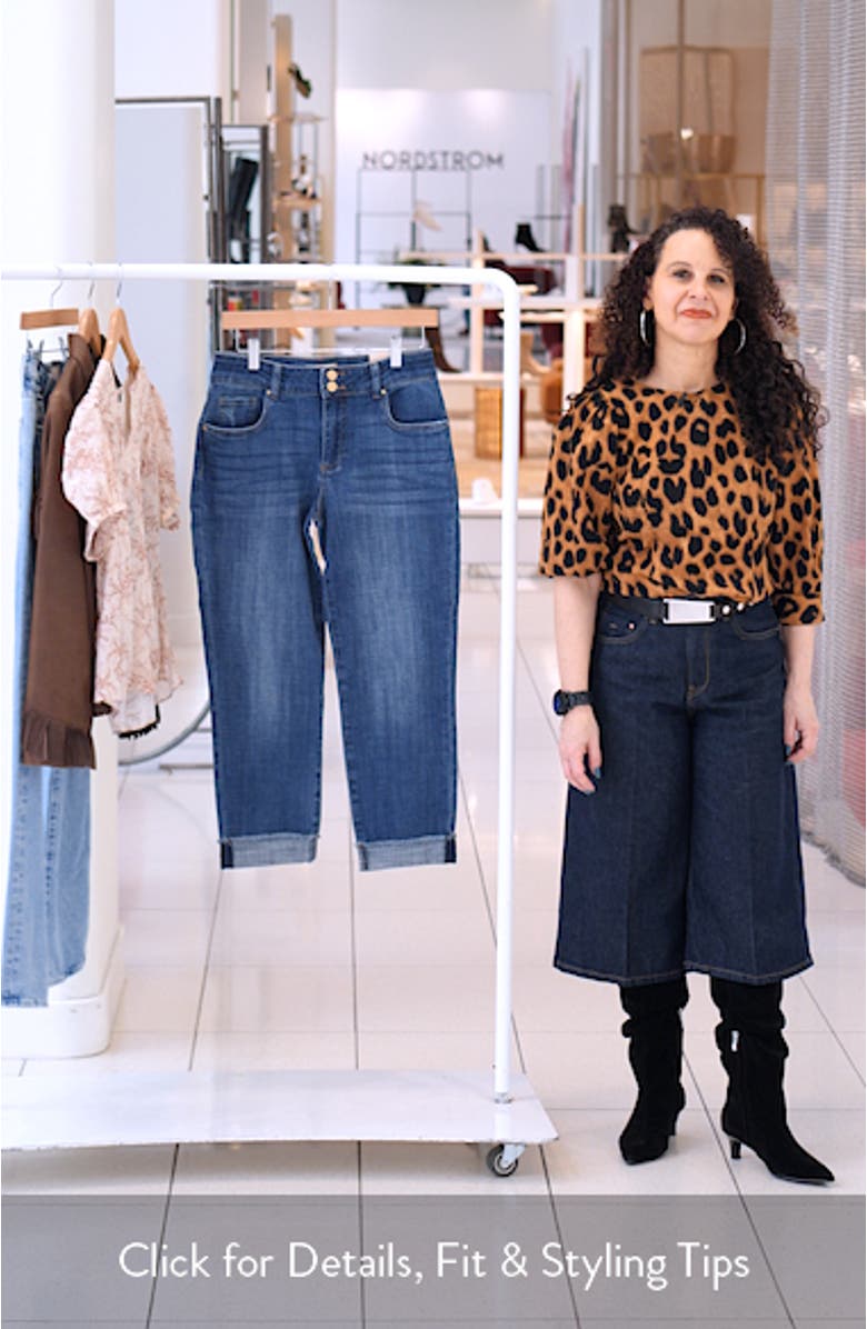 Amy Frayed Mid Rise Crop Slim Straight Leg Jeans, sales video thumbnail