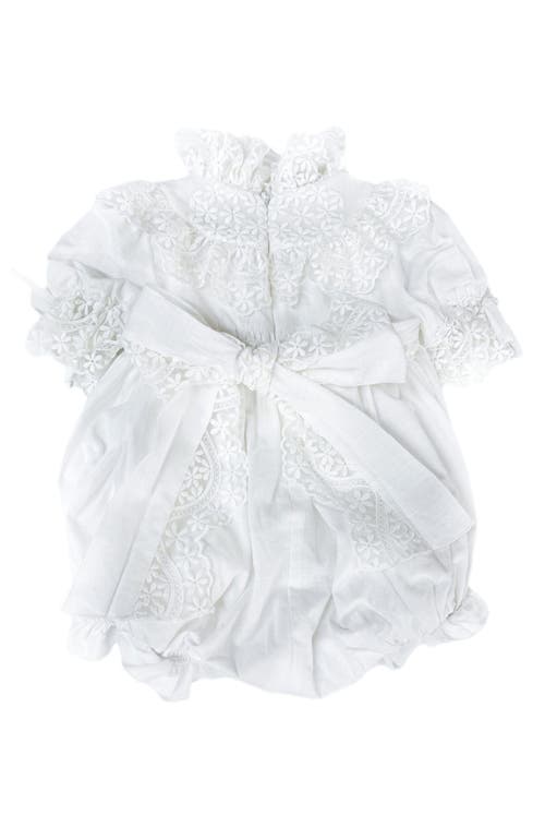 Petite Maison Kids Katherine Embroidered Linen Romper In White