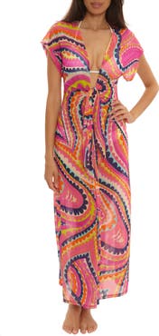 Trina Turk Aphrodite Sheer Mesh Cover-Up Dress