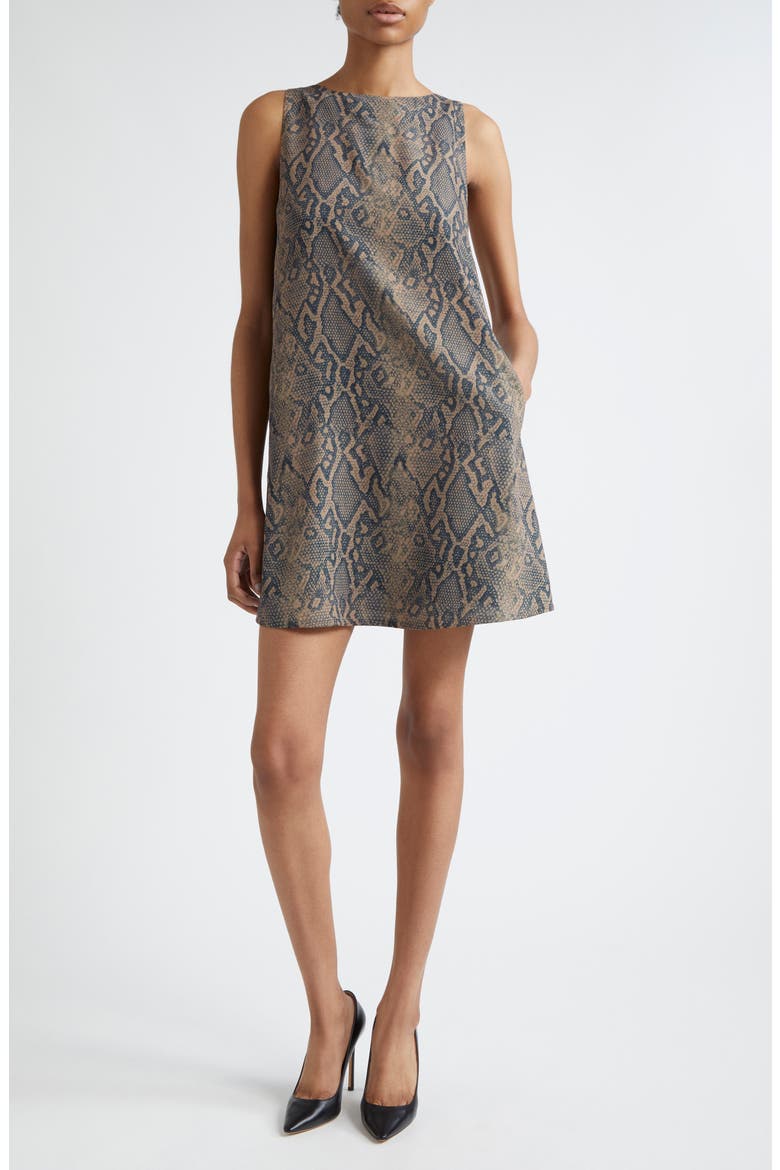Snakeskin Print Sleeveless Shift Dress, Main, color, MULTI