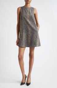 Emporio Armani Snakeskin Print Sleeveless Shift Dress