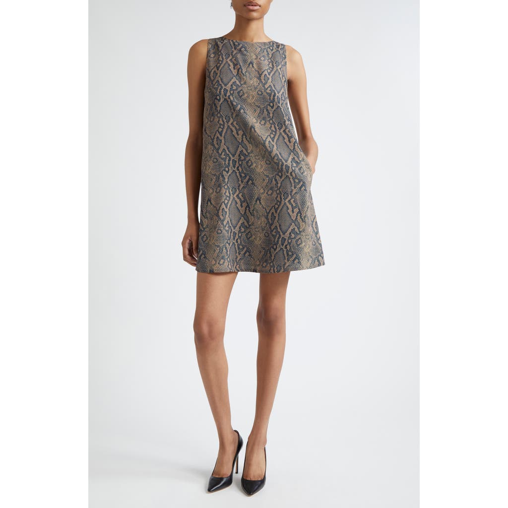 Emporio Armani Snakeskin Print Sleeveless Shift Dress in Multi at Nordstrom, Size 44