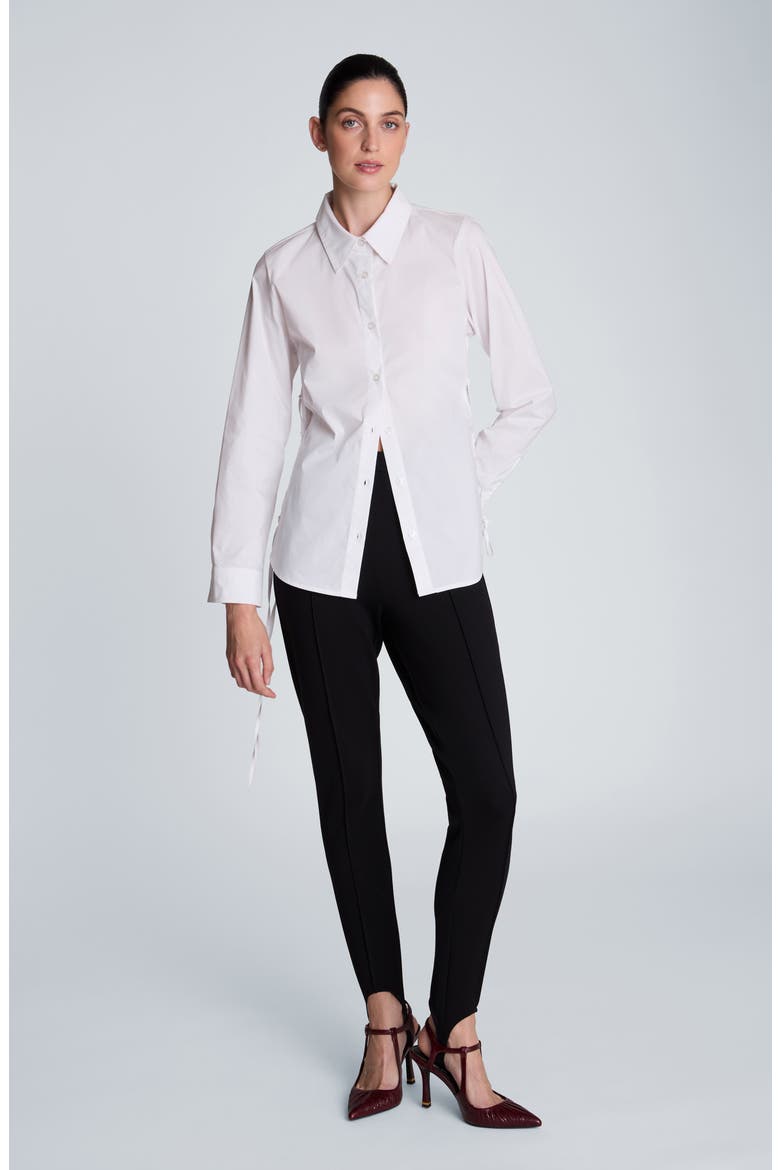 Pintucked Stirrup Leggings, Alternate, color, BLACK