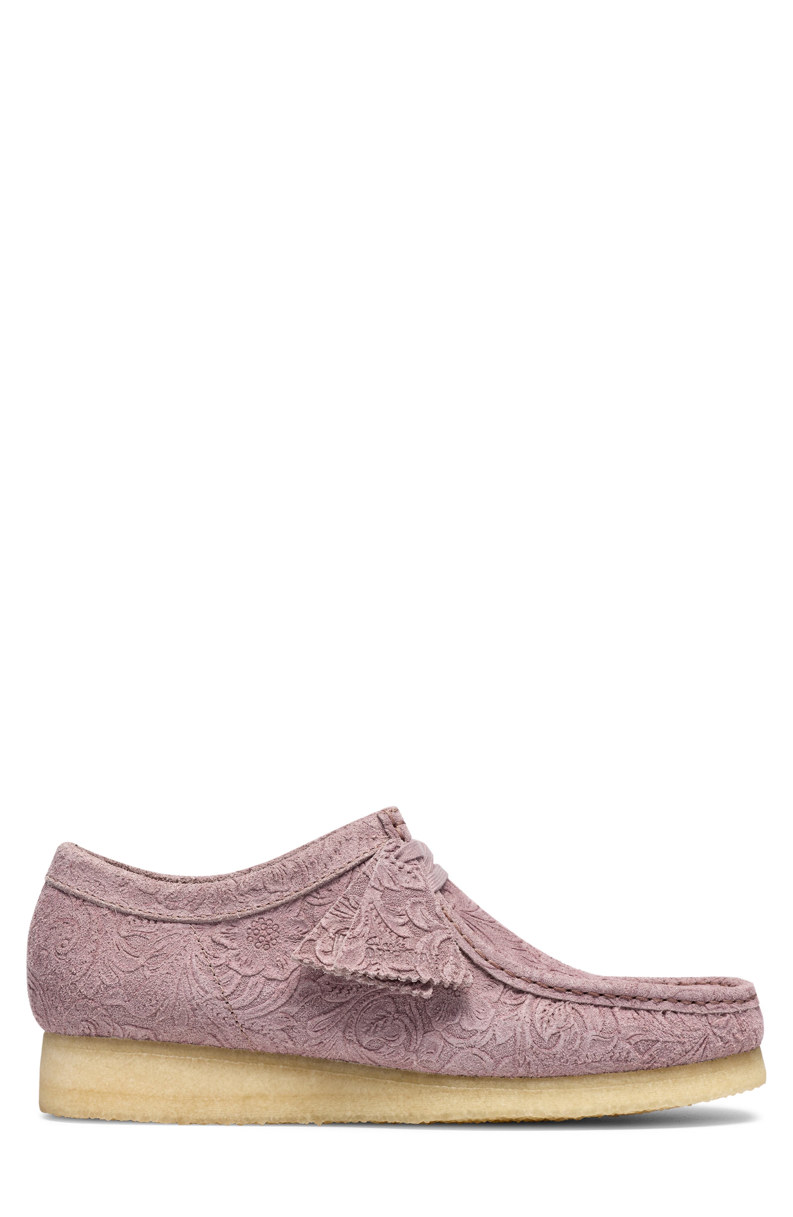 Embossed Wallabee Suede Boot, Alternate, color, DUSTY PINK EMB