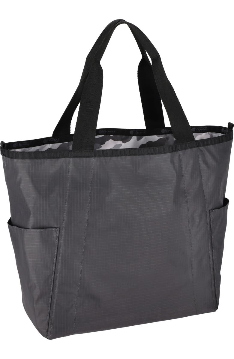 LeSportsac Large Reversible Pocket Tote Bag, Alternate, color, 2 Way Gray Camo/ Thunder