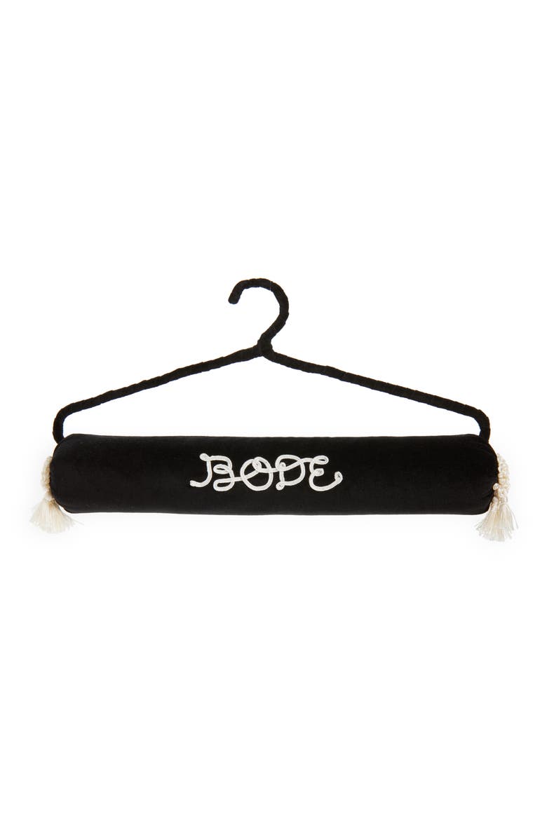Velvet Cloakroom Hanger, Main, color, BLACK CREAM