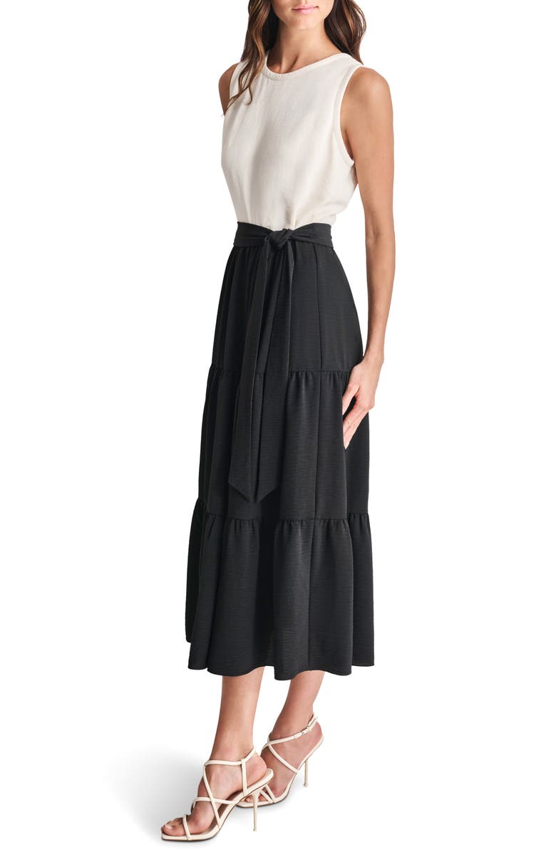 DKNY Colorblock Tiered Midi Dress, Alternate, color, 