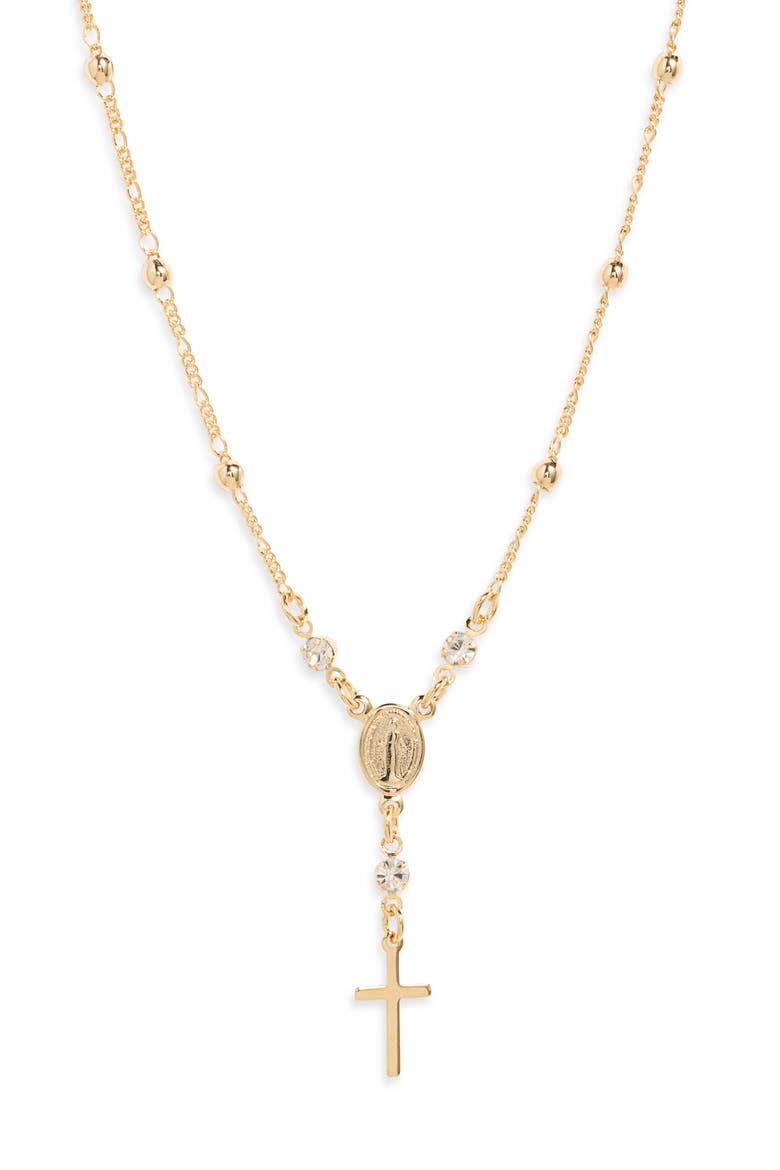Positano 18k Gold Overlay Rosary Necklace, Main, color, GOLD