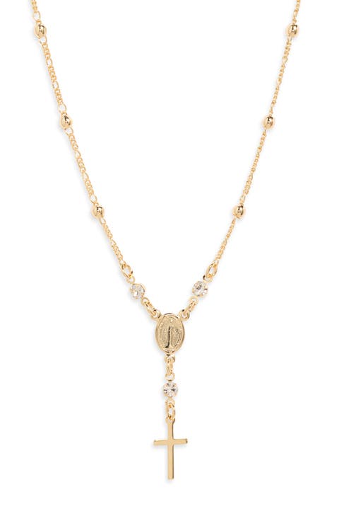 Positano 18k Gold Overlay Rosary Necklace