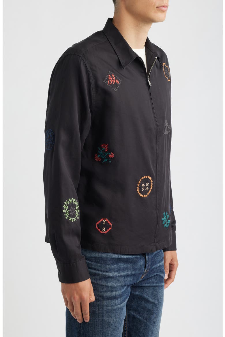 Laurel Embroidered Lightweight Jacket, Alternate, color, ORCA BLACK