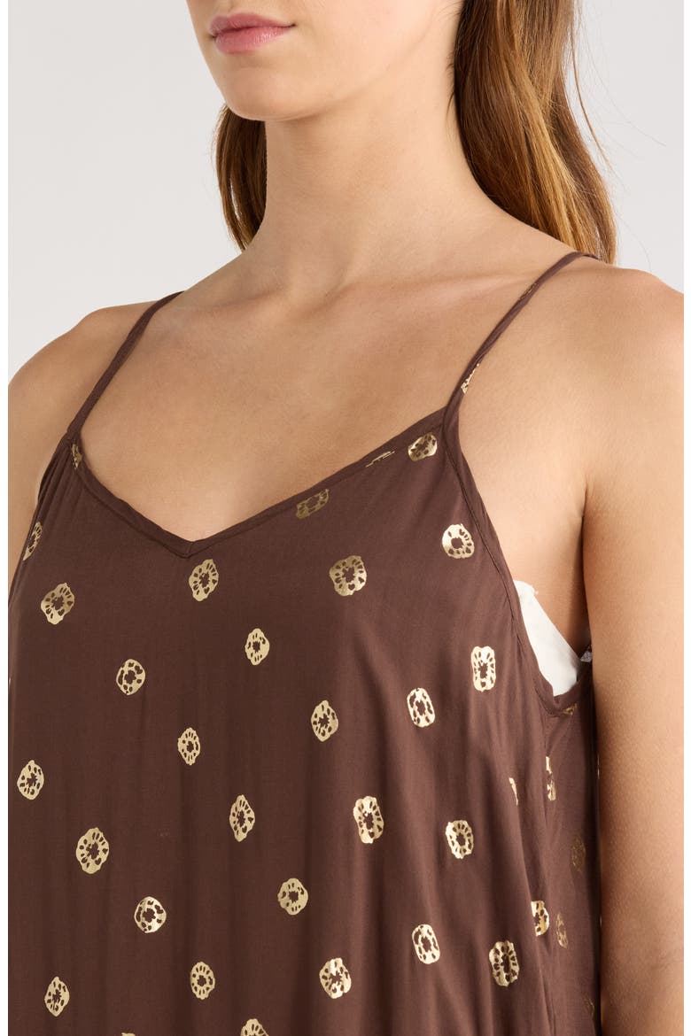 Metallic Dot Cover-Up Dress, Alternate, color, BROWN POLKA