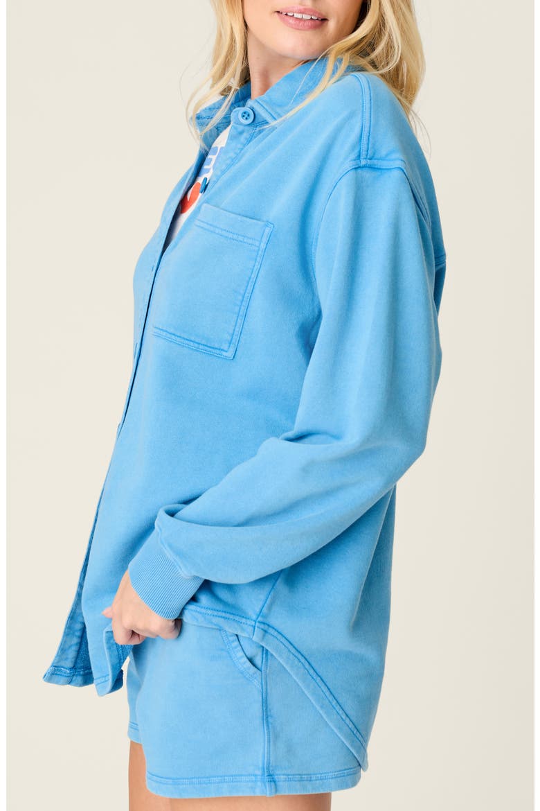 Washed Away Pajama Shirt Jacket, Alternate, color, MARINE BLUE
