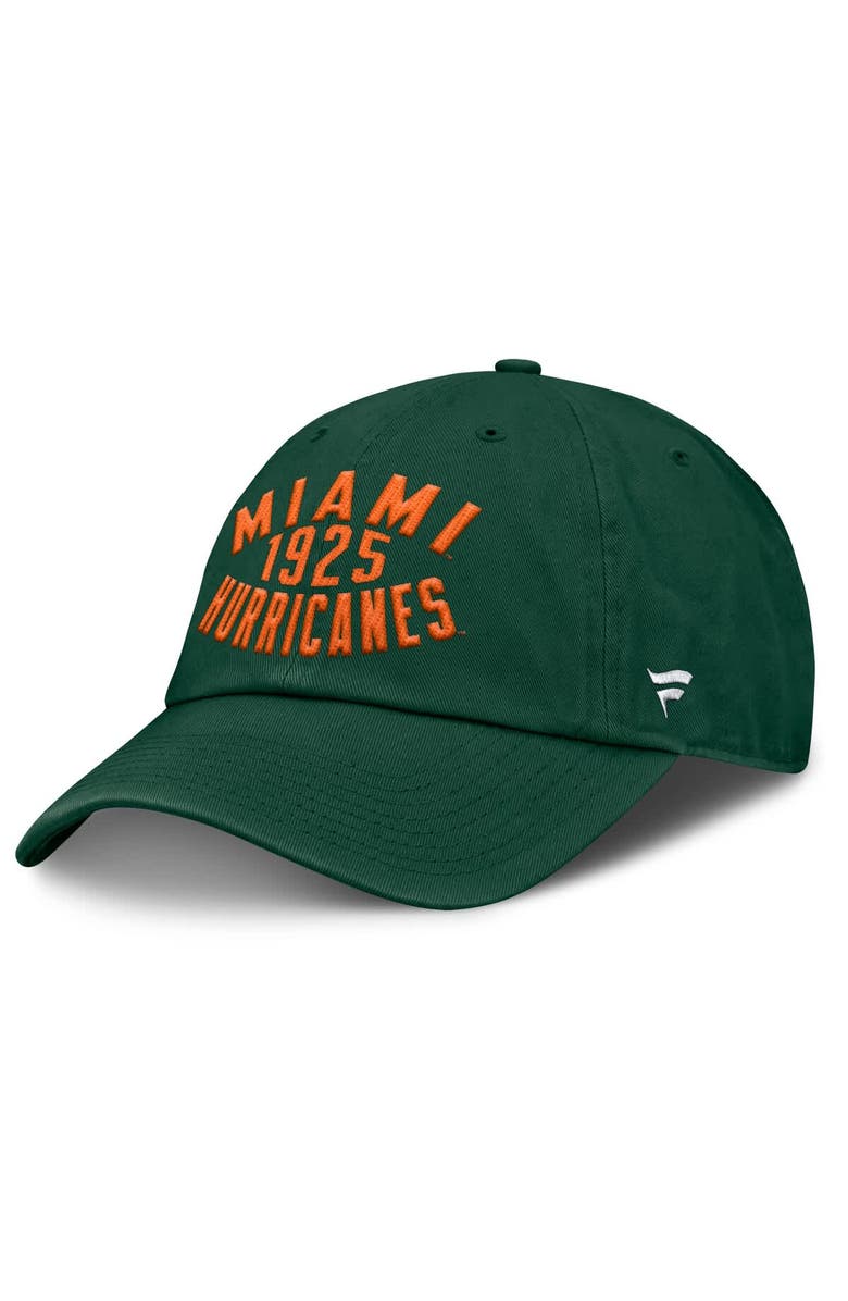 FANATICS Men's Fanatics Green Miami Hurricanes Archer Adjustable Hat, Alternate, color, Green
