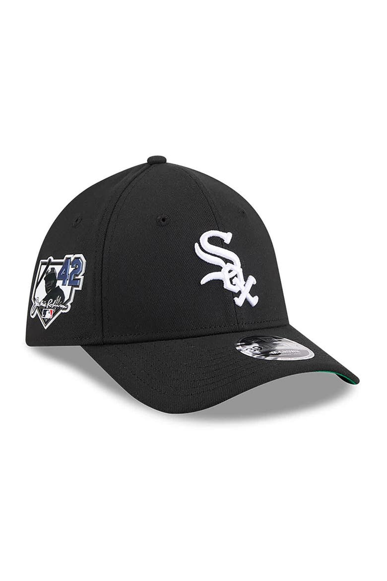 Men's New Era Black Chicago White Sox 2026 Jackie Robinson Day 39THIRTY M-Crown Flex Hat, Main, color, Black