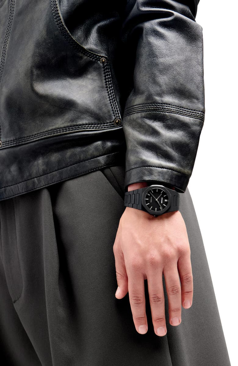 D1 Milano Cloudburst Polycarbon Bracelet Watch, 40.5mm, Alternate, color, Black