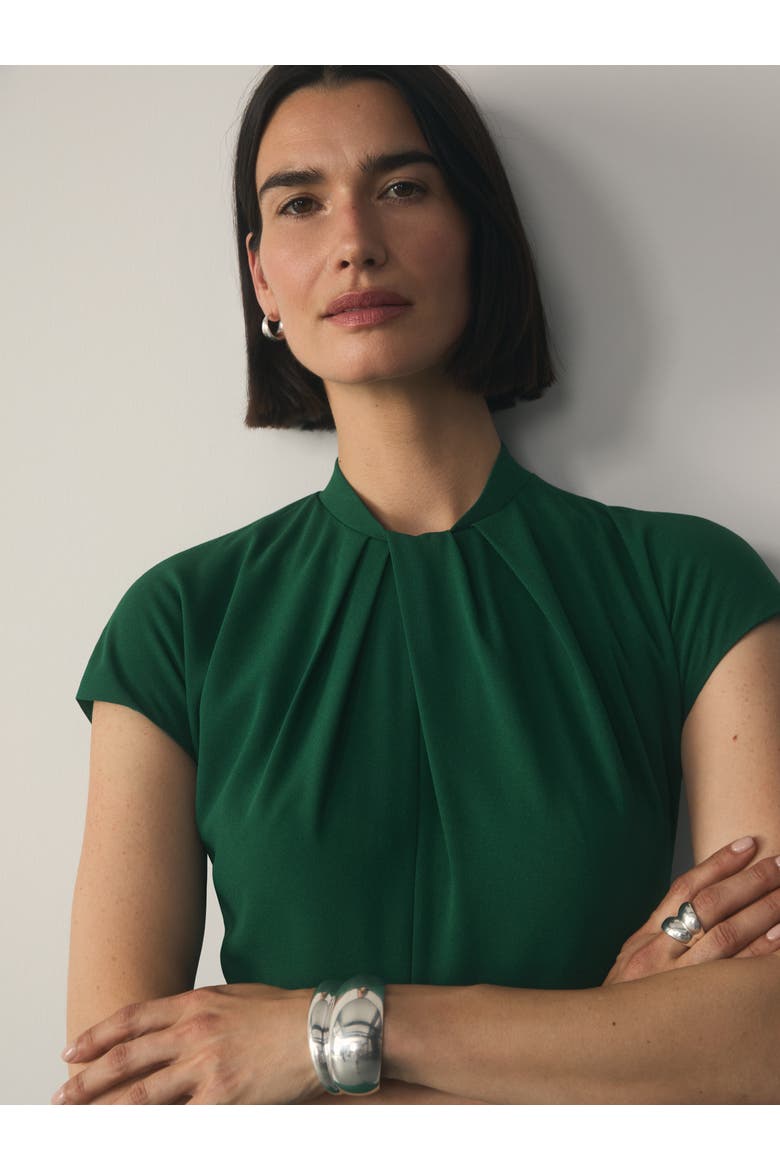 Rossano Short Sleeve High Neck Dress, Alternate, color, Green