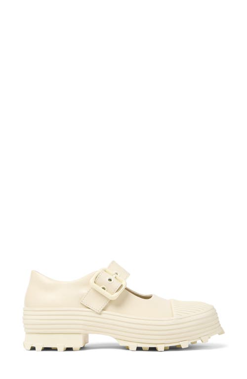 Camperlab Traktori Lug Sole Mary Jane In White Natural