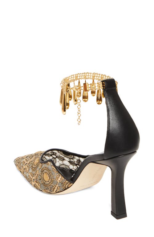 Manolo Blahnik Harnicus 105 Leather-trimmed Lace Pumps In Black