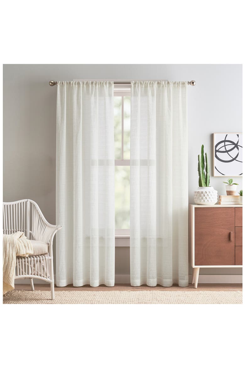 Antigua Set of 2 Poletop Curtain Panels, Alternate, color, LINEN
