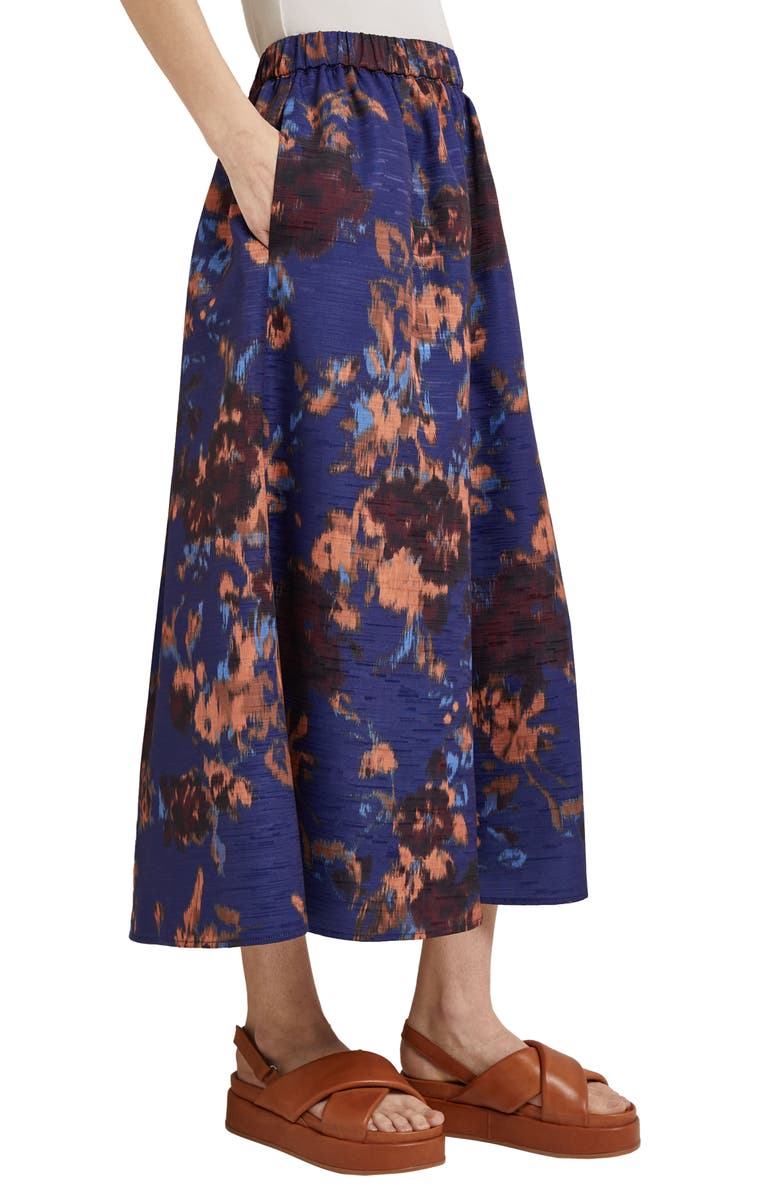 Misook Woven Skirt, Alternate, color, Starry Night Blue