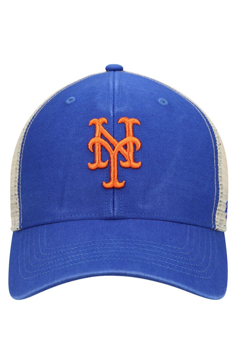 '47 Men's '47 Royal/Natural New York Mets Flagship Washed MVP Trucker Snapback Hat, Alternate, color, 