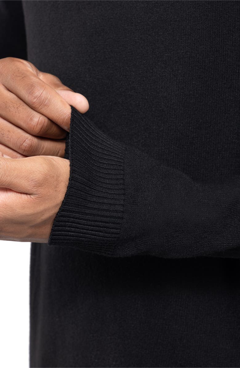 Spring + Mercer Mock Neck Quarter Zip Sweater, Alternate, color, Black