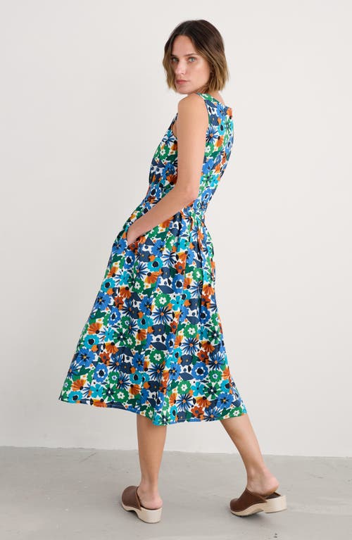 Seasalt Cornwall Belle Print Fit & Flare Dress In Blue