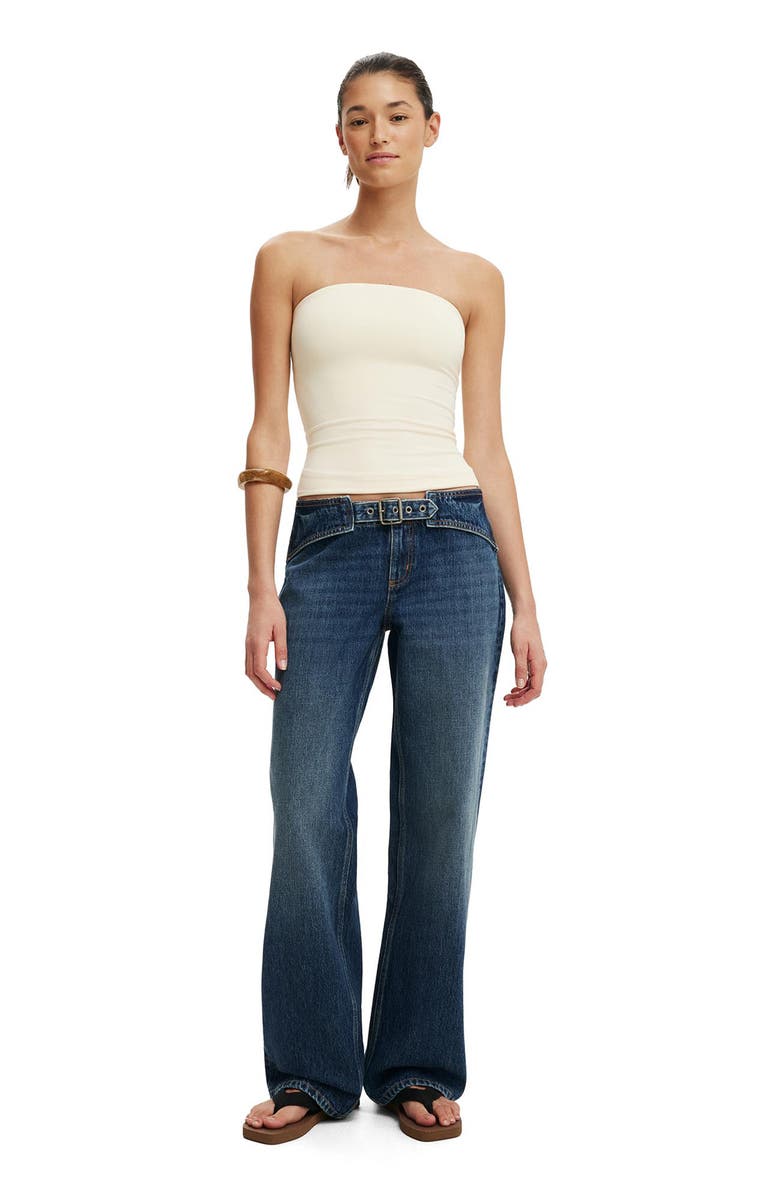 Cotton On Belted Low Rise Straight Leg Jeans, Alternate, color, Scorpio Blue Belt