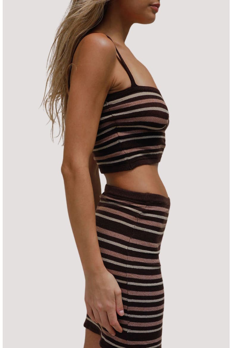 Mahlia Stripe Crop Cover-Up Camisole, Alternate, color, WARM UMBRA STRIPE