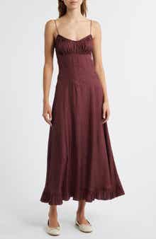 Rosaria Dot Sleeveless Silk Blend Maxi Dress