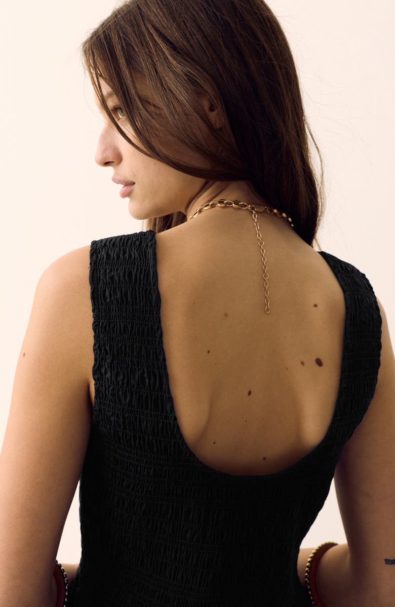 PER UNA BY M&S Smocked Lace Trim Sleeveless Cotton Maxi Dress, Alternate, color, Black