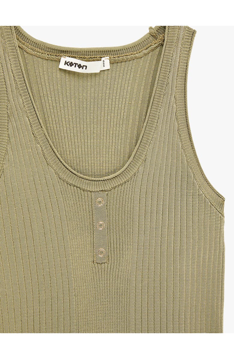 Koton Ribbed Scoop Neck Sleeveless Top, Alternate, color, Khaki