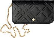 Burberry Embossed Check Chain Strap Wallet