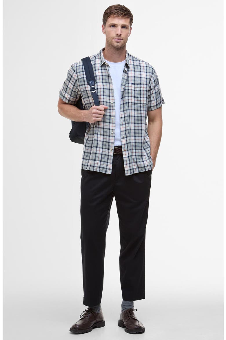 Midfield Tartan Summerfit Short Sleeve Button-Up Shirt, Alternate, color, BLEACHED PINE TARTAN