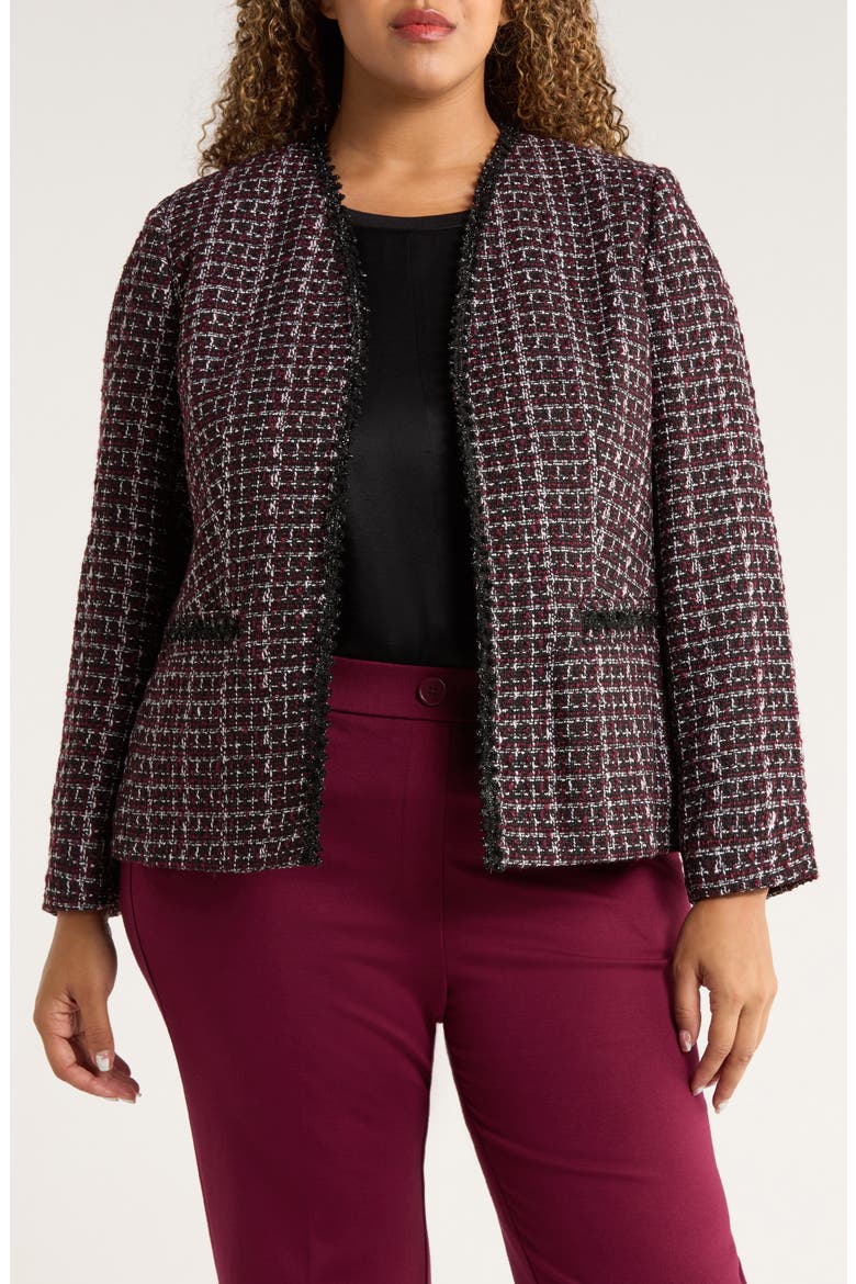 Collarless Tweed Jacket, Main, color, SHIRAZ MULTI