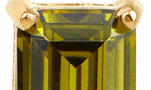 Savvy Cie Jewels Vermeil December Blue Topaz Emerald Cut Cz Birthstone Stud In Box In Green