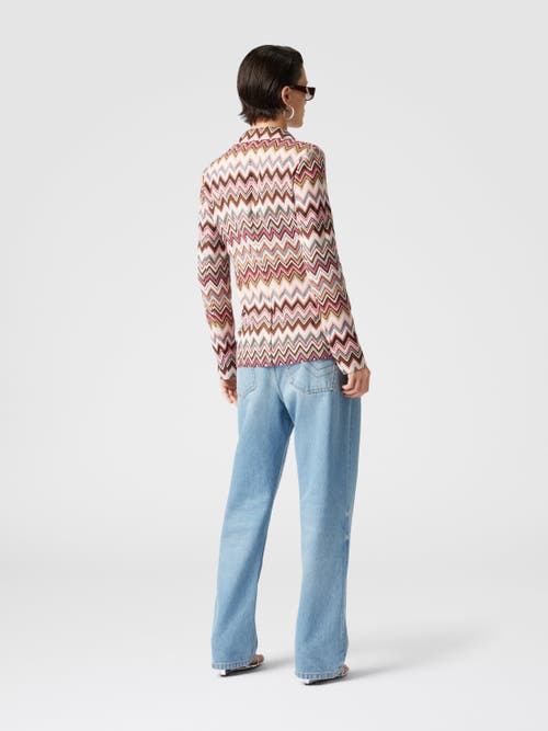 Missoni Single-breasted Blazer In Cotton And Zigzag Viscose In Multicoloured