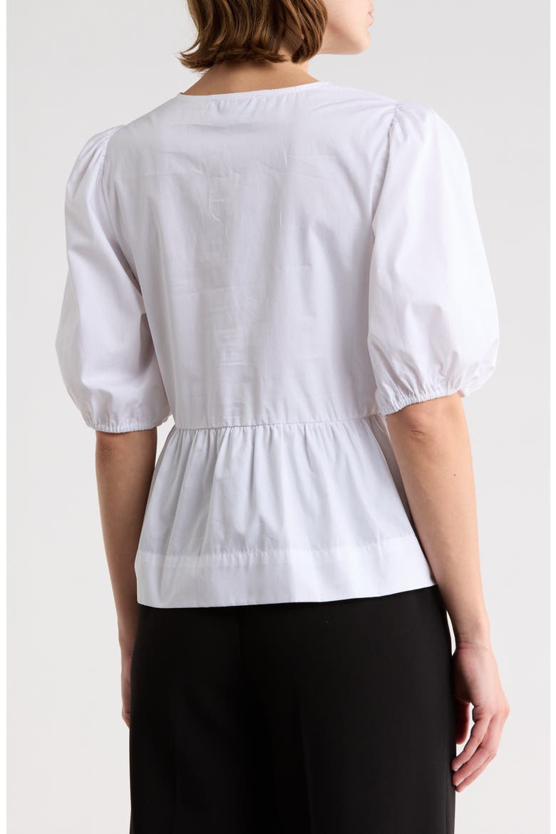 Bow Front Puff Sleeve Top, Alternate, color, LUCENT WHITE