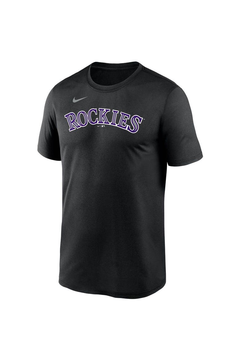 Men's Nike Black Colorado Rockies Wordmark Legend Performance T-Shirt, Alternate, color, Black
