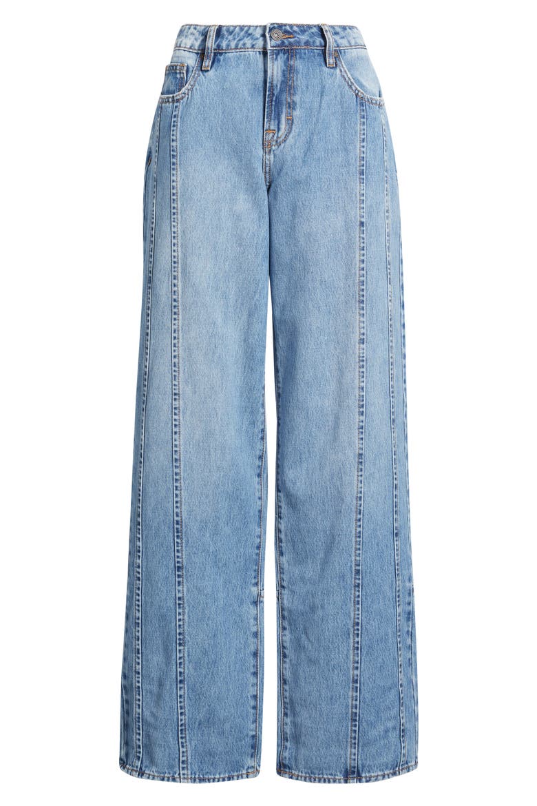 Seamed Wide Leg Dad Jeans, Alternate, color, MED.WASH