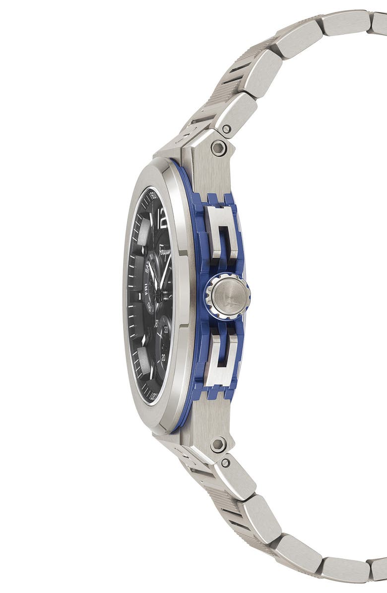 FERRAGAMO F-80 Titanium Tech Chronograph Bracelet Watch, 44mm, Alternate, color,