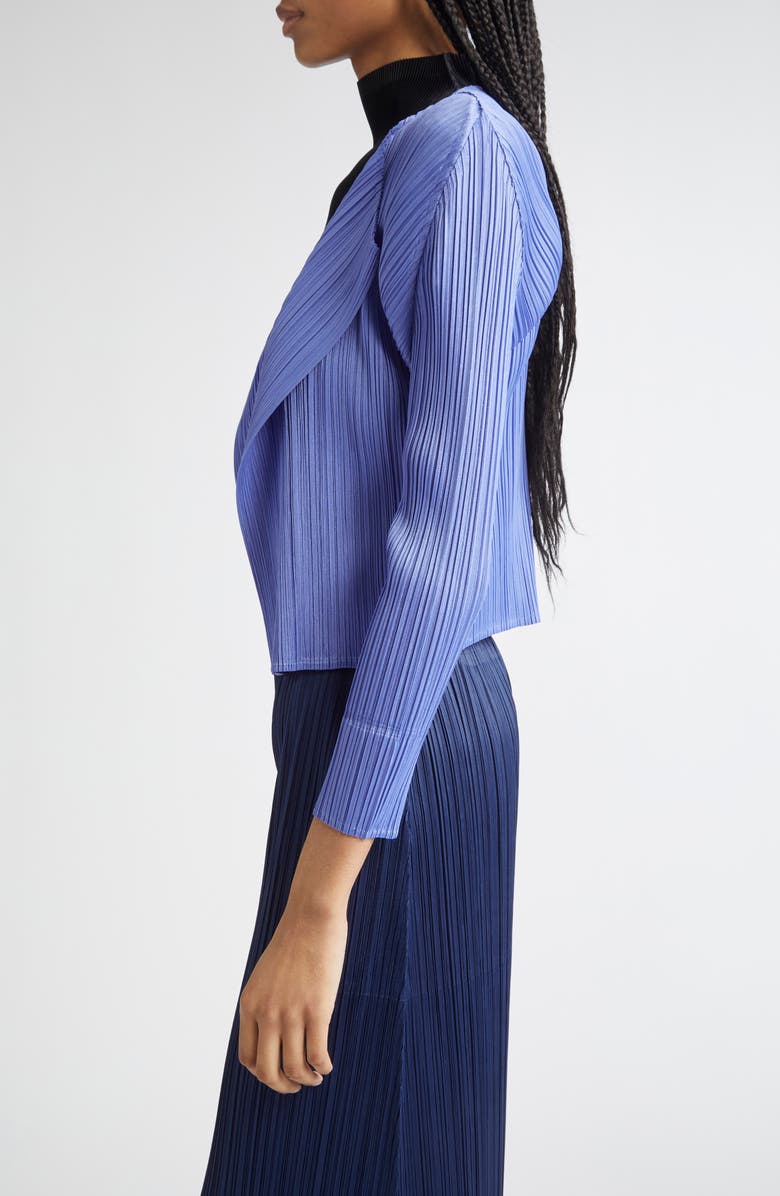 Pleats Please Issey Miyake Monthly Colors March Pleated Open Front Cardigan, Alternate, color,