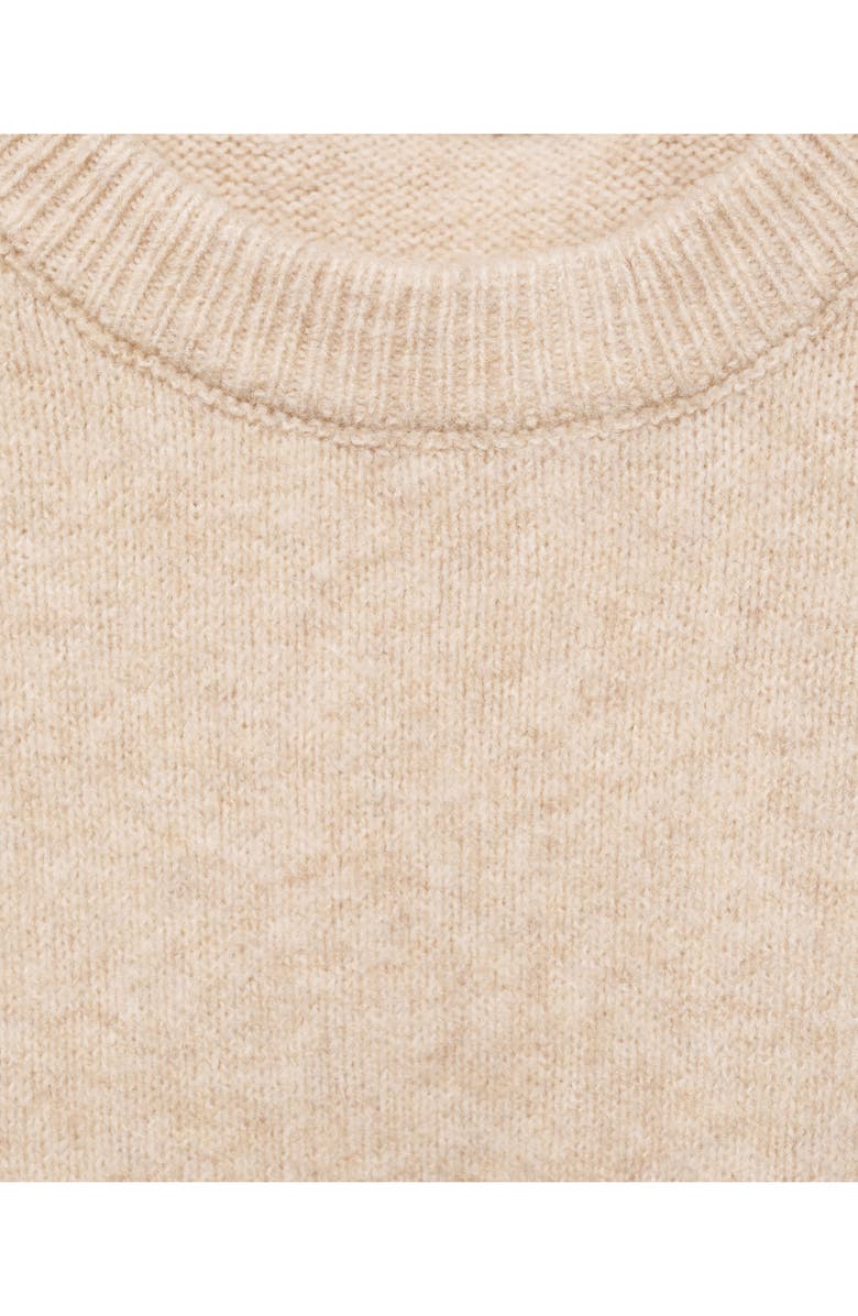 MANGO Cuffed Sleeve Crewneck Sweater, Alternate, color,