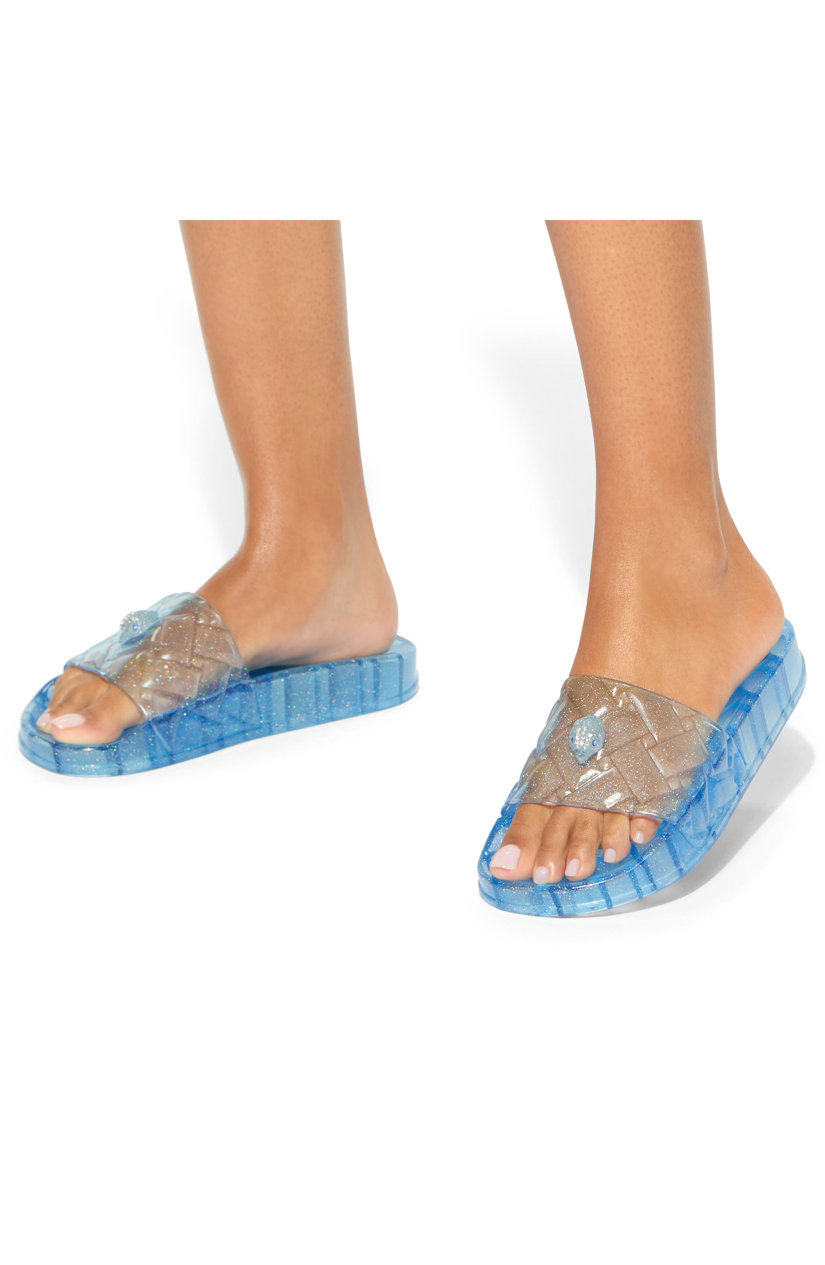 Kurt Geiger London Meena Jelly Slide Sandal, Alternate, color, Blue