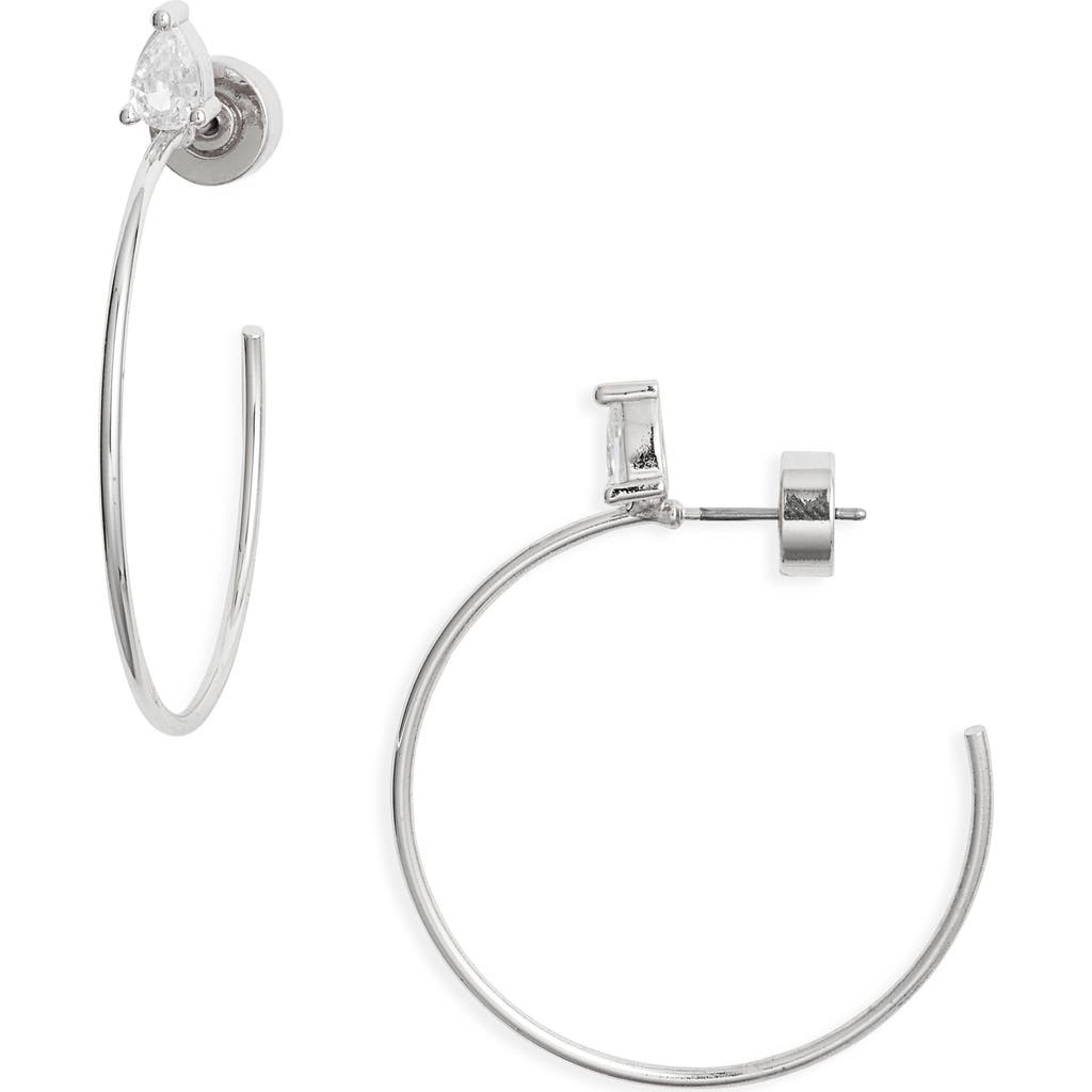 Nordstrom Cubic Zirconia Hoop Earrings In Metallic