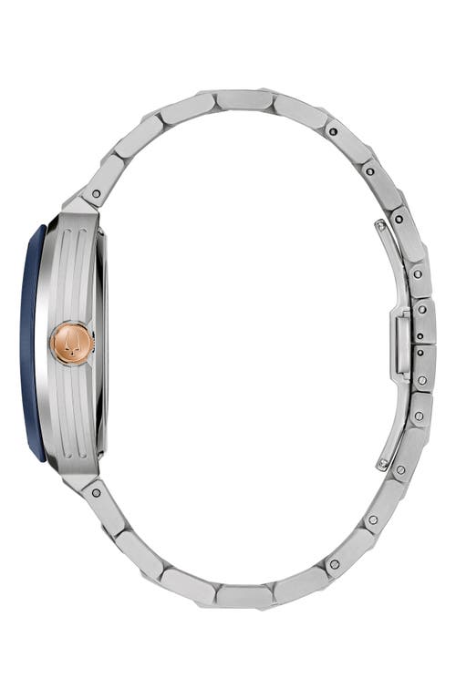 Bulova Maquina Mens Automatic Silver Tone Stainless Steel Bracelet Watch 98a319 In Multi