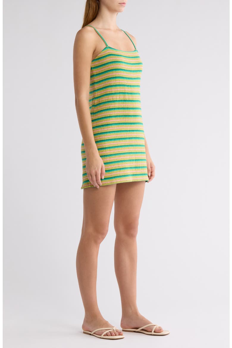 Mami Wata Stripe Minidress, Alternate, color, GREEN MULTI
